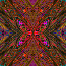 Abstract Trippy Orange and Magenta Butterfly