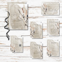 Rustic Boho Bouquet Modern Wedding Suite