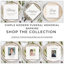 Simple Modern Funeral Memorial Napkins 