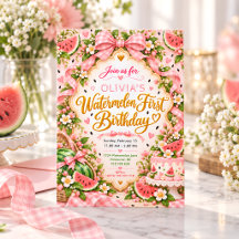 Sweet Fruit First Birthday Invitations