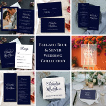 Elegant Navy Blue and Silver Wedding Collection