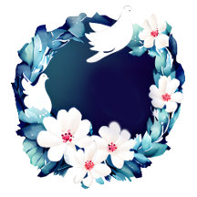 Beautiful White Doves Floral Wreath