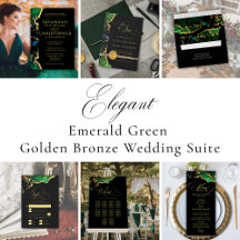 Elegant Emerald Green Black Gold Wedding