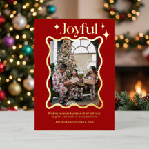 Modern Joyful and Festive Family Photo Christmas