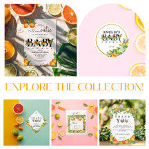 Fresh Citrus Greenery Elegant Baby Shower