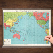 Philips' War Map of the Pacific, 1945