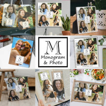  Family and Pet Photo Monogram Name Birthday Gifts