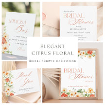 Elegant Citrus Floral Bridal Shower Collection