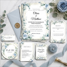 Dusty Blue Eucalyptus Floral Wedding Suite