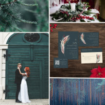 Elegant Boho Rustic Pampas & Pine Green Tan Red