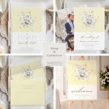 Elegant Floral Butter Yellow Wedding