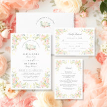 Pastel Rococo Garden Ornate Wedding