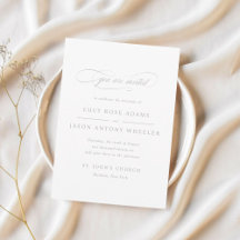 Classic Script Elegance Wedding Invitation