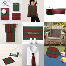 Classic Christmas Green And Red Stripes