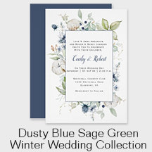 Dusty Blue Sage Green Floral Wedding Suite