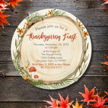 Rustic Autumn Thanksgiving Invitations and Decor