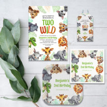 Safari Jungle Animals Kid's 2nd Birthday