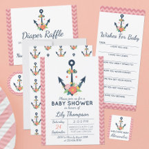 Nautical Girl Baby Shower Collection
