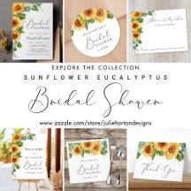Sunflower Eucalyptus Watercolor Bridal Shower