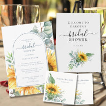 Watercolor Sunflower Arch Bridal Shower Collection