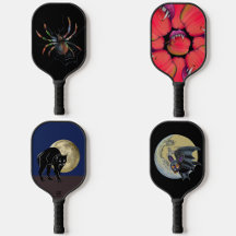 Pickleball Paddles With Halloween Themed Designs 