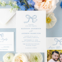 Elegant Blue Bow Wedding