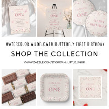  Watercolor Wildflower Butterfly First Birthday