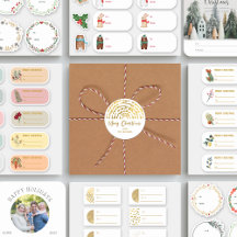 Christmas Holiday Gift Stickers & Seals