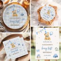 Beary 1st Birthday Bear Blue Balloon