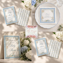 Vintage Blue Lace Nursery Toys Boy Baby Shower