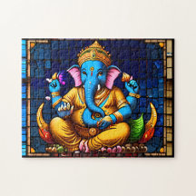 Cute Ganesh Blue Elephant God Round Cushion Pillow