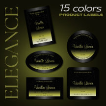 Product Labels Black Gradient Soft Glitter 