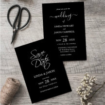 Black & White Modern Minimalist Wedding Suite