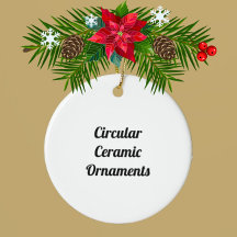 Circular Ceramic Christmas Ornaments