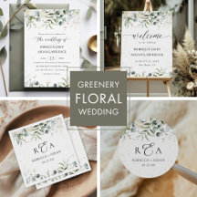 Greenery Floral Watercolor Wedding