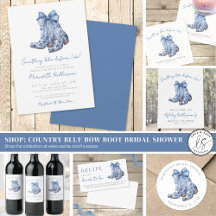 Elegant Floral Cowboy Boots Country Bridal Shower