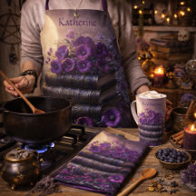 Gothic Book Purple Floral  Home Decor