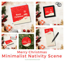 Merry Christmas - Minimalist Nativity Scene