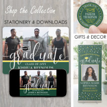 Green and Gold Modern Graduation Celebration