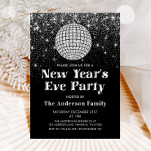 Disco Ball Cheers New Years Eve Party