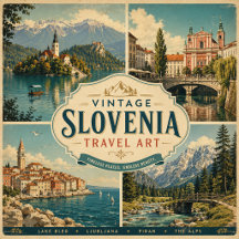 Vintage Slovenia Travel Art