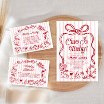 Ciao Baby Red Bow Italian Baby Shower