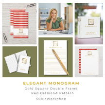 Elegant Monogram - Gold Square Double Frame 