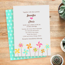 Pinwheel Wedding Invitation Set
