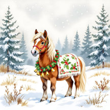 Cute Shetland Pony Christmas Collection