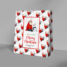 Quirky funny Santa Claus Christmas gift bags #07W