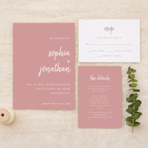 Modern Minimalist Script Dusty Rose   Wedding