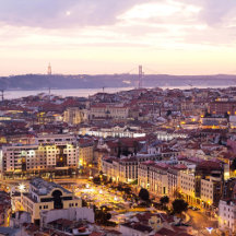 Lisbon Portugal Sunset Skyline Cityscape Souvenir