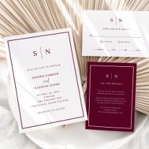 Minimal and Chic   Burgundy Wedding