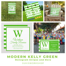 Modern Kelly Green - Monogram Stripes and More